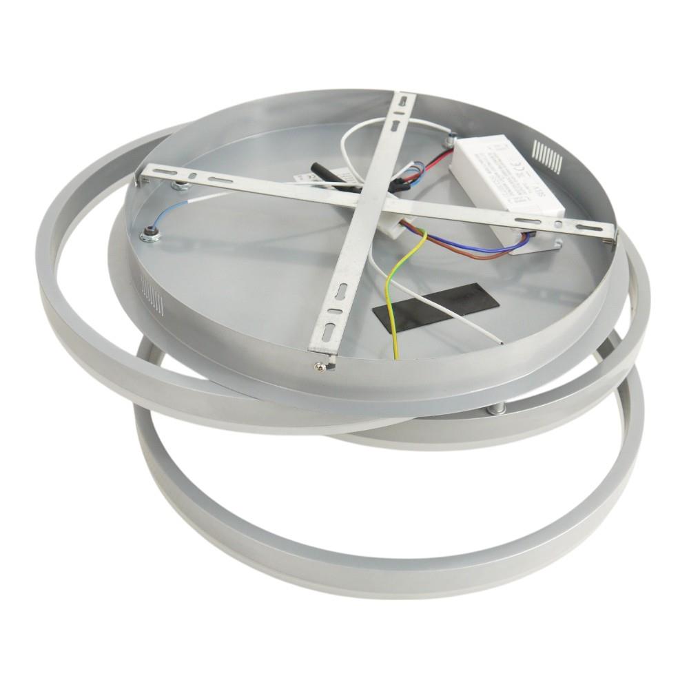 Moderne LED Dekenleuchte Alwa silber D50cm