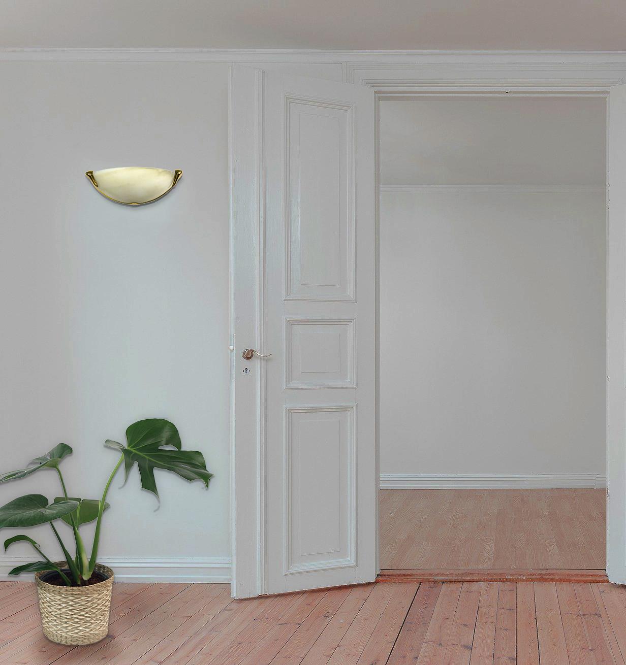 Wandleuchte Style messing Glas creme
