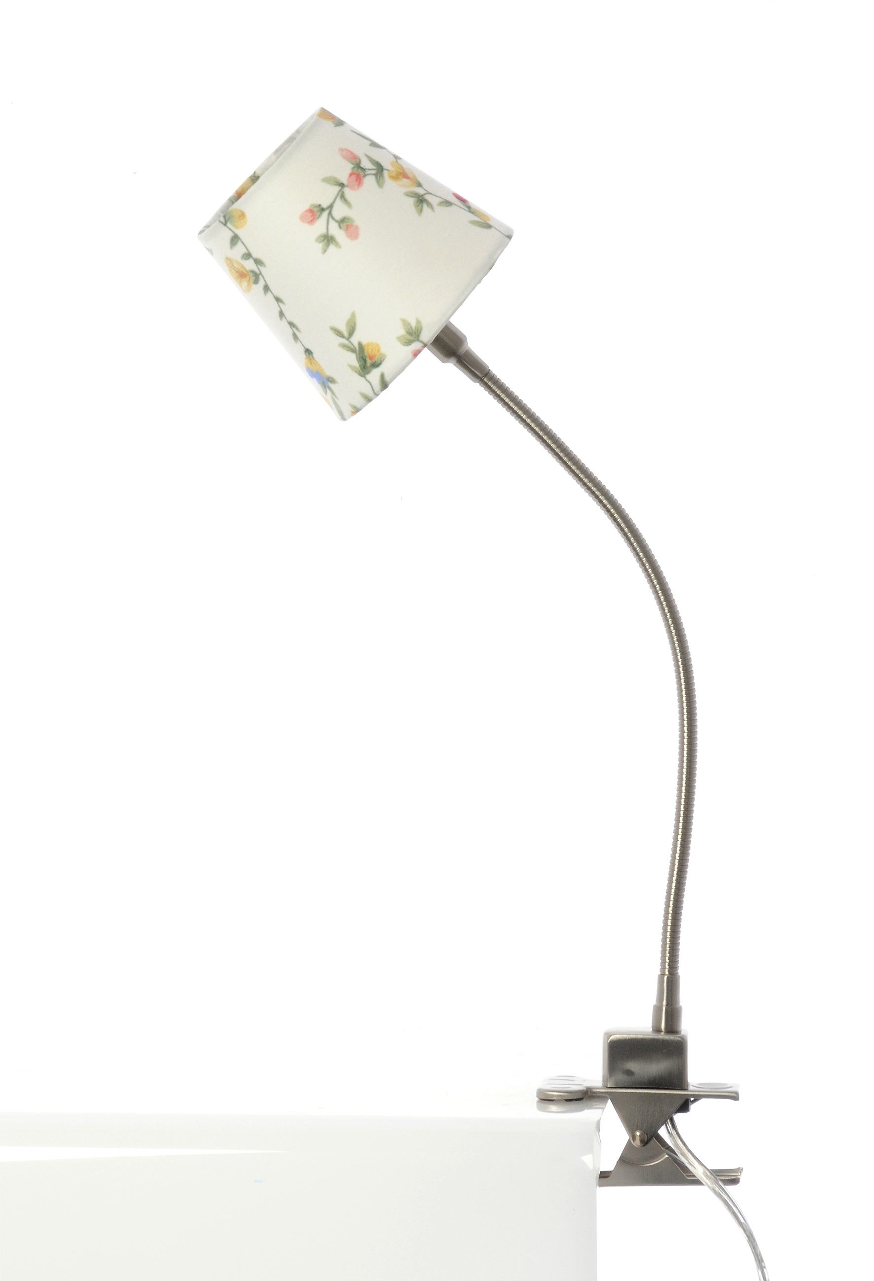 Klemmleuchte KLEE mit Flexarm und Stoffschirm