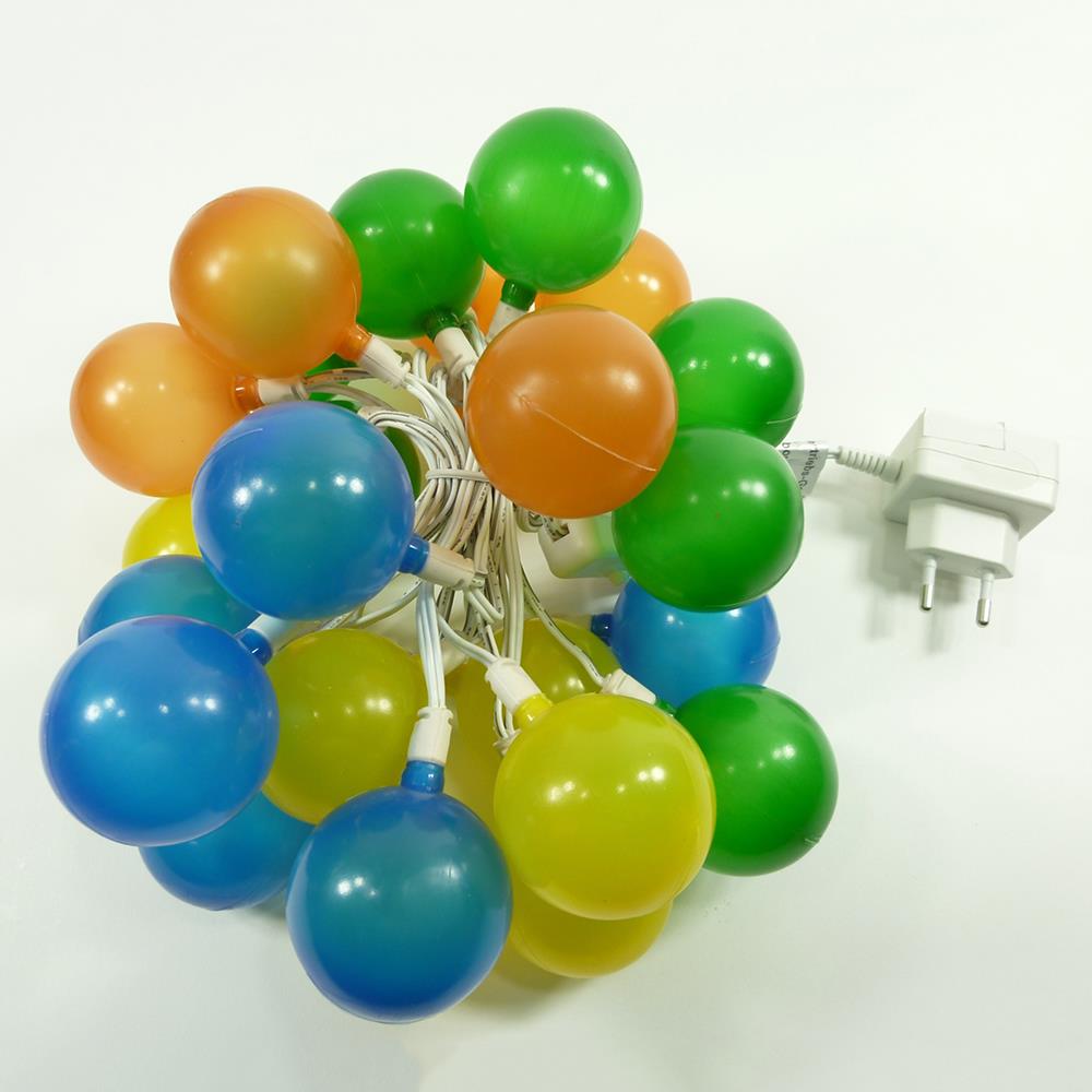 LED Lichterkette 25-flammig Kinderleuchte Kugeln bunt