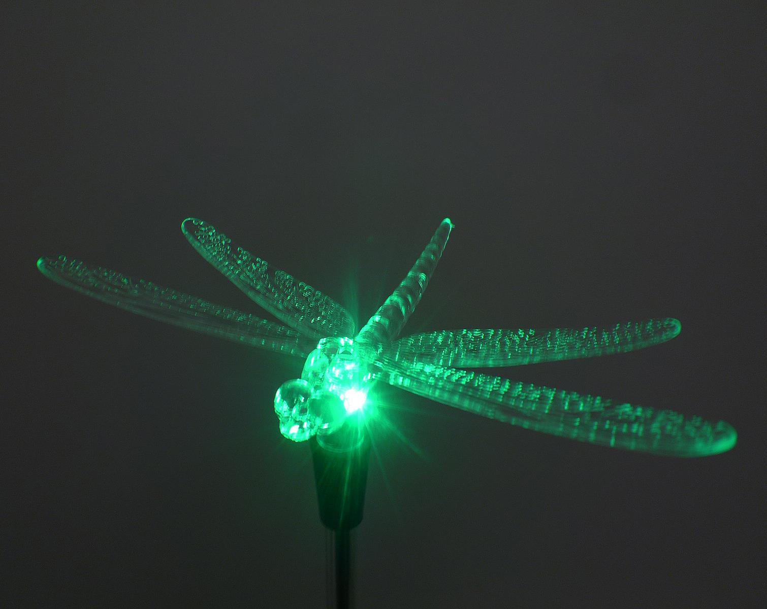 LED Solarspieß Libelle Solar Gartendekoration