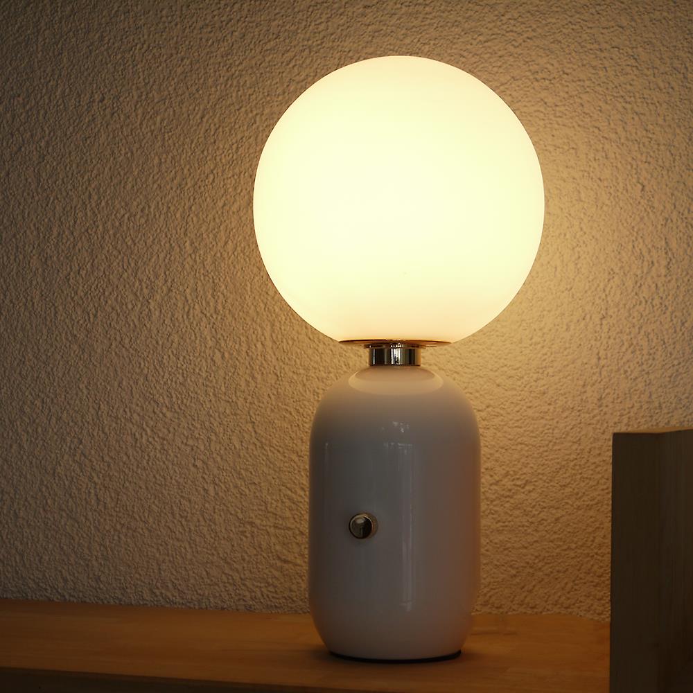 Moderne Glaskugel-Tisch-Leuchte NOVA mit Knopf-Touch-Schalter