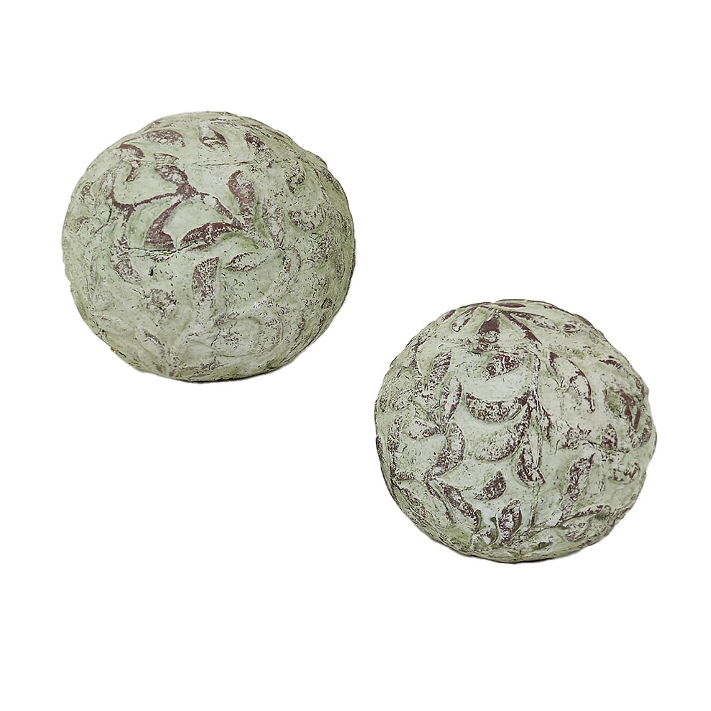 2 x Deko-Kugel aus Keramik für Innen und Außen Gartendekoration