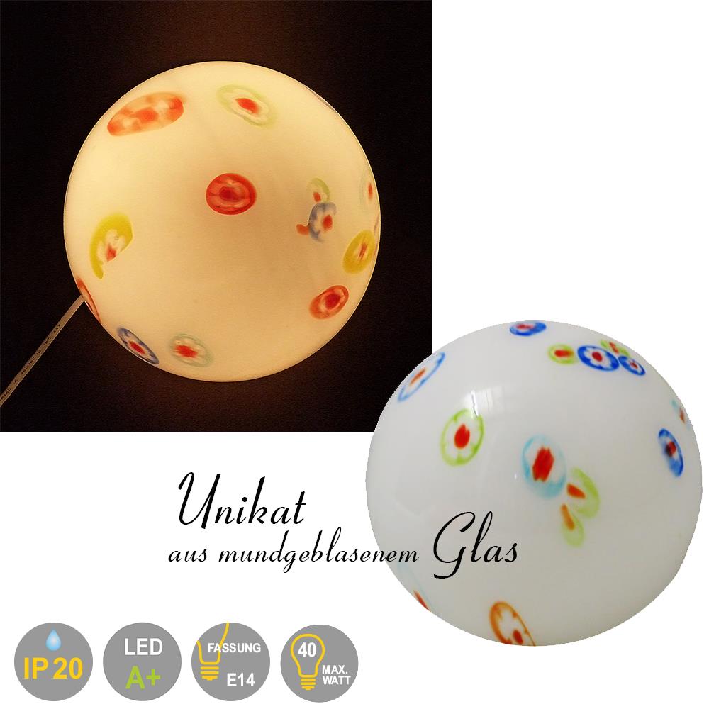 Tisch-Kugelleuchte Ernestine Unikat - mundgeblasenes Glas