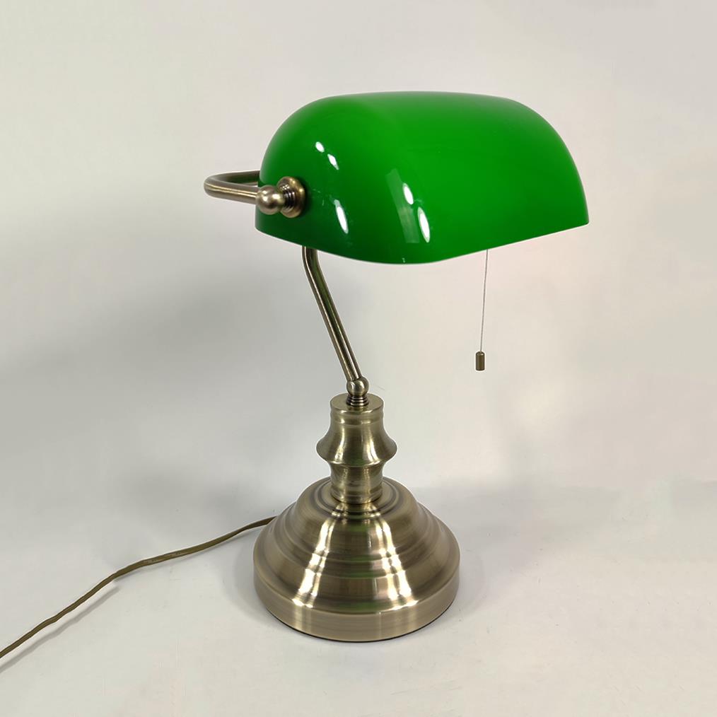 Schreibtischleuchte Bankerlampe mit Zugschalter Büro-Tisch-Lampe