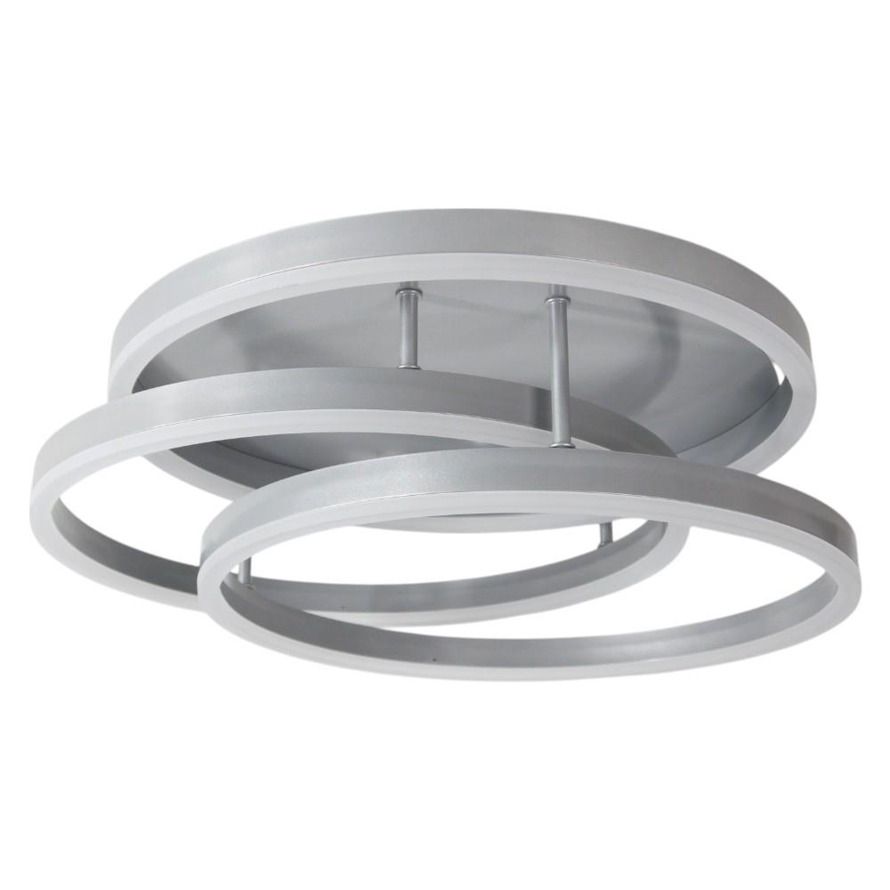 Moderne LED Dekenleuchte Alwa silber D50cm