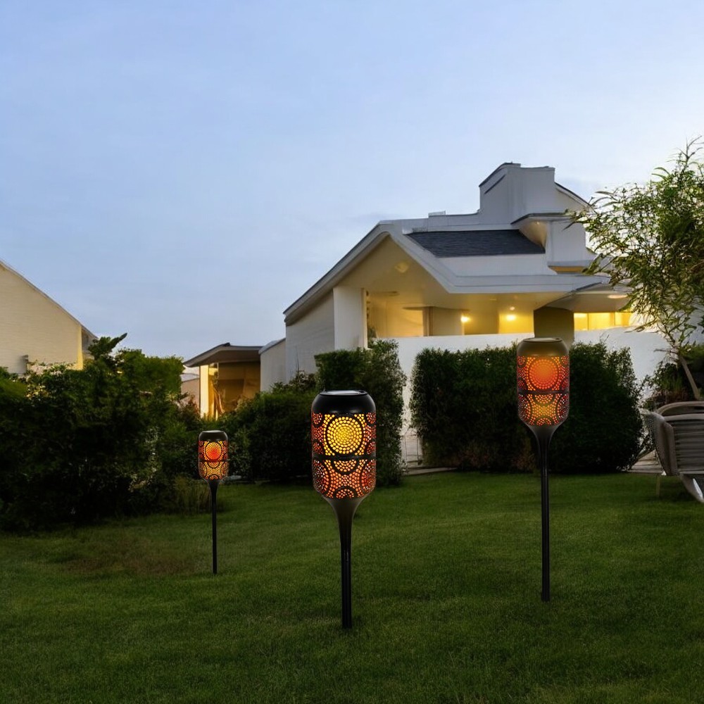 LED Solar-Wegeleuchte mit Flammeneffekt