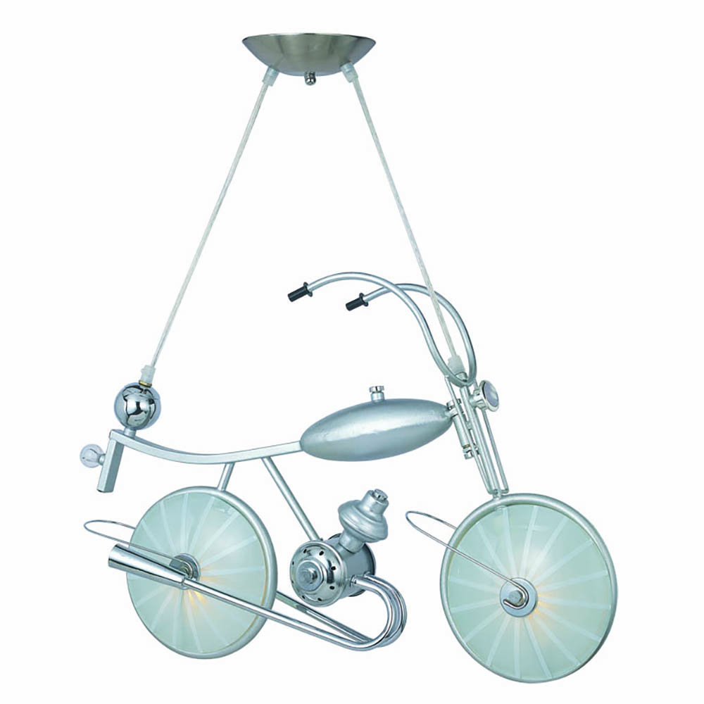 Designer-Decken-Pendelleuchte BIKE Metall und Glas