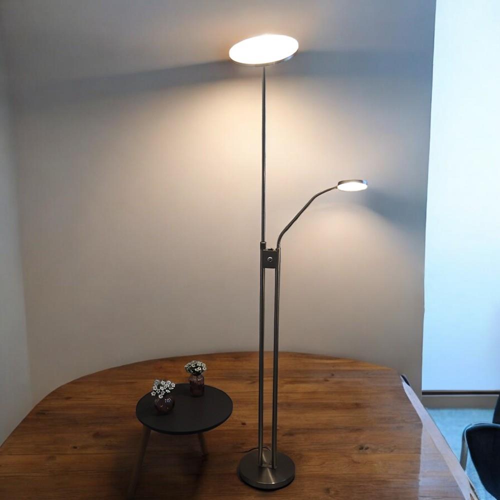 LED-Stehleuchte Livio Deckenfluter mit Lesearm und Dimmfunktion