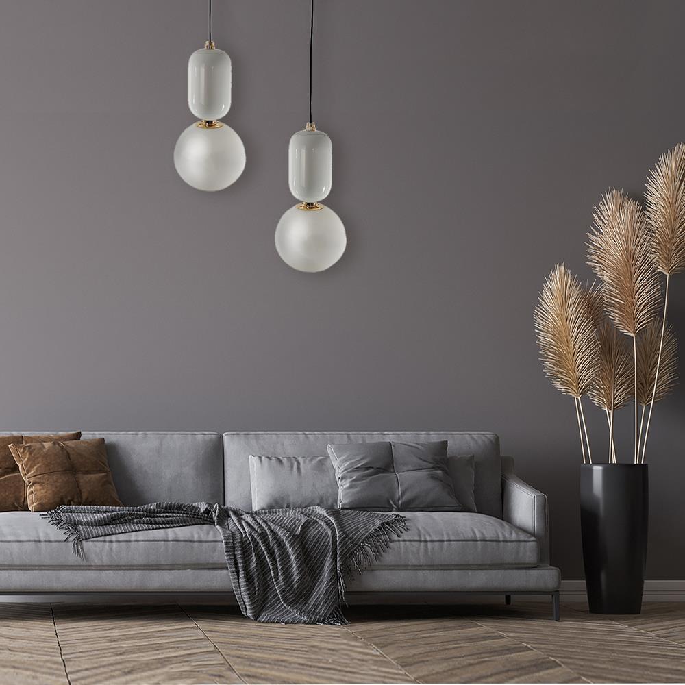 LED Pendelleuchte Nova Kugel 25cm weiß