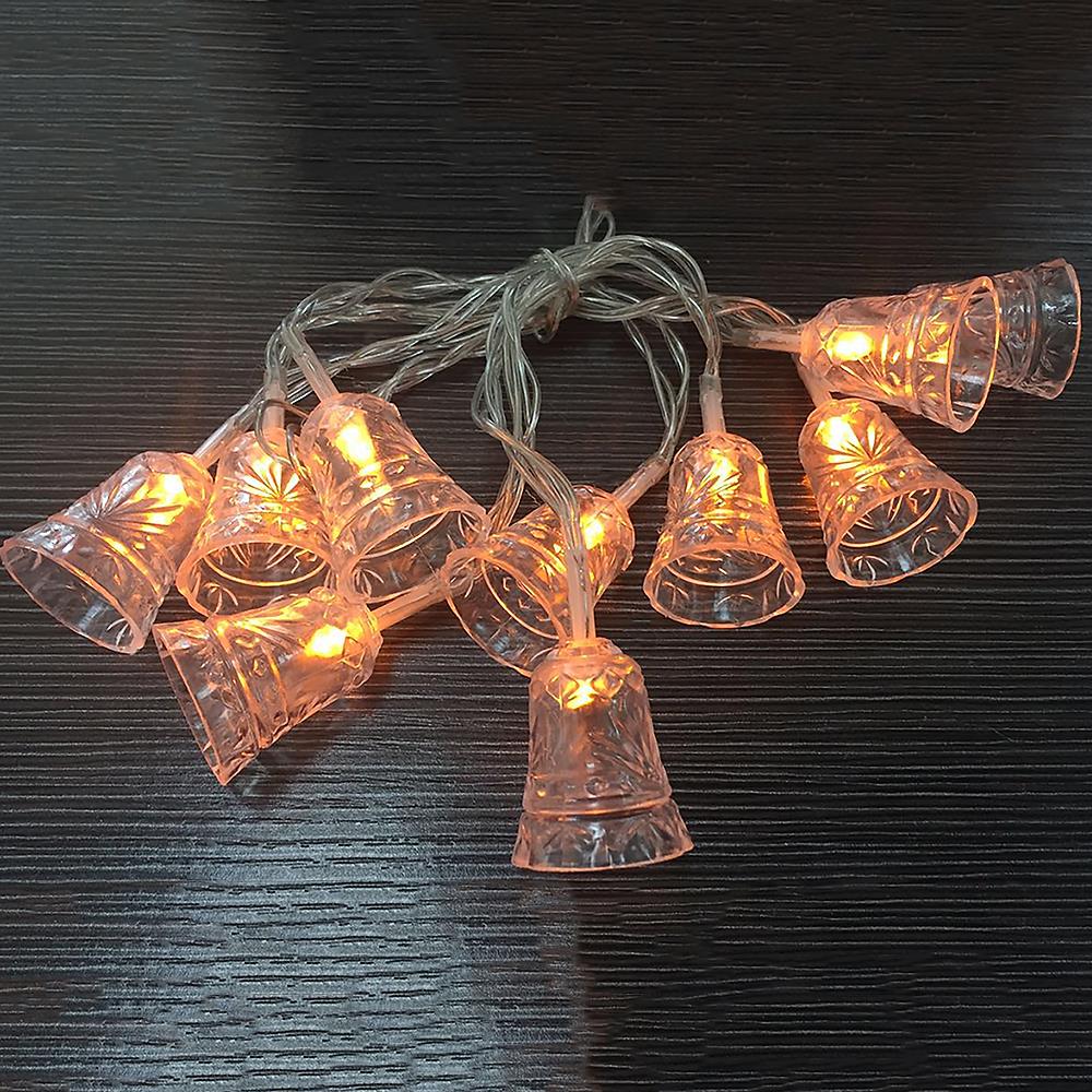 LED Lichterkette GLOCKE 10-flammig batteriebetrieben Weihnachtsbeleuchtung