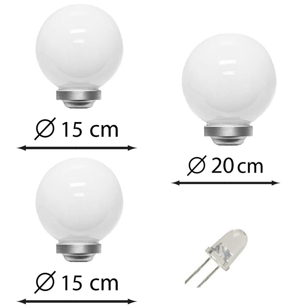 Solar-Kugel-Dekoleuchte OLA 15cm 3er Set