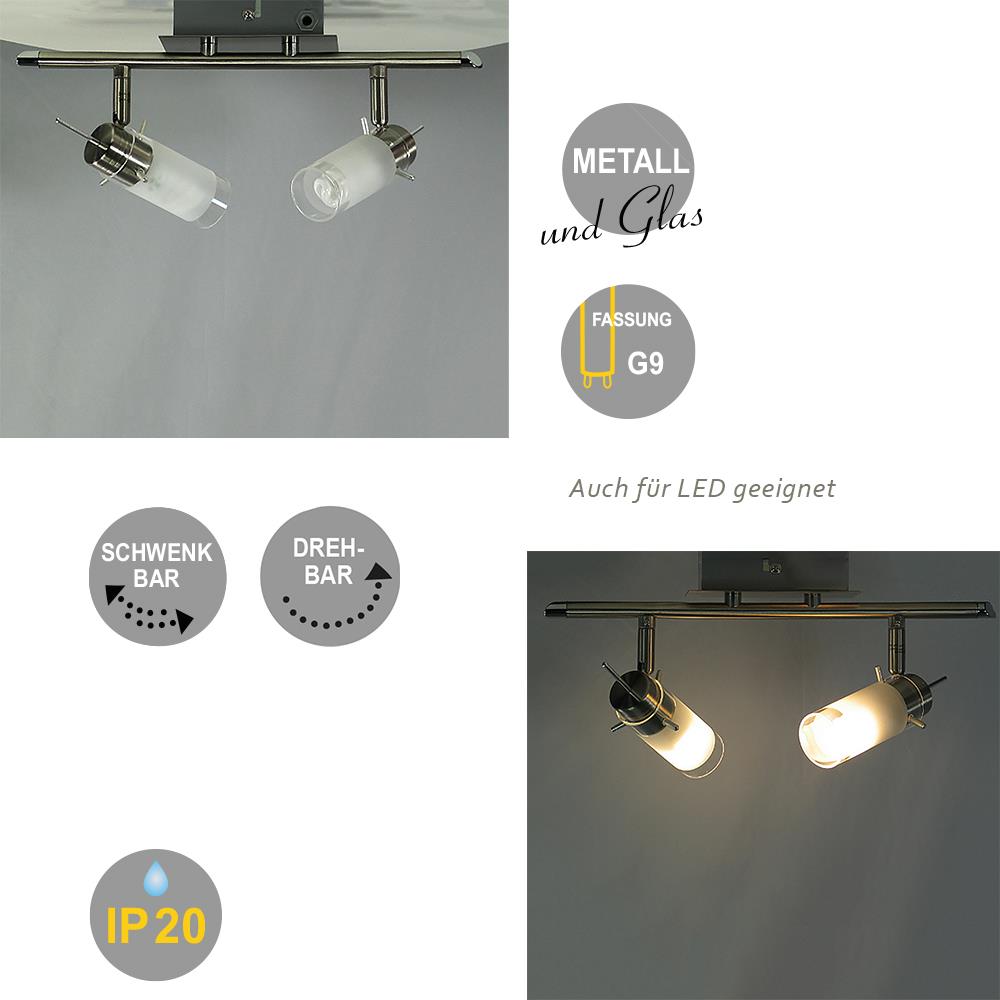 Energiespar-Deckenspot-Strahler 2-flammig Nickel-matt