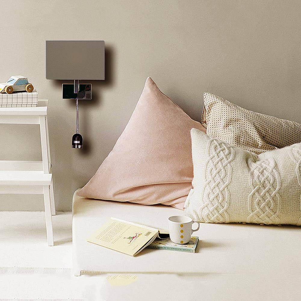 LED Wandleuchte Doris mit Lesearm eckig grau Wandbeleuchtung