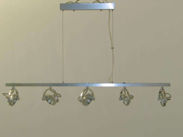 Halogen-Deckenleuchte Riva 5-flammig Aluminium Pendellampe Hängeleuchte