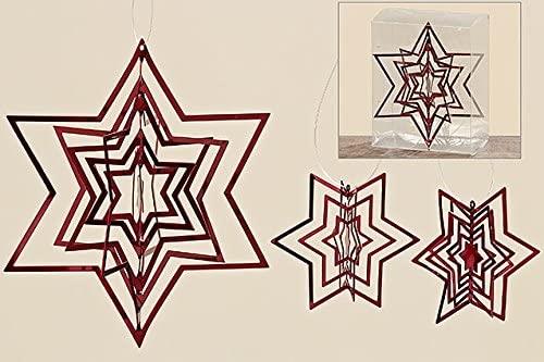 2 x Dekosterne Hänger Stern Quincy rot Weihnachts-Advents-Tannenbaum-Dekoration 