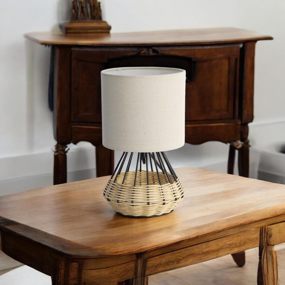 Tischleuchte Rita Stoffschirm beige E27