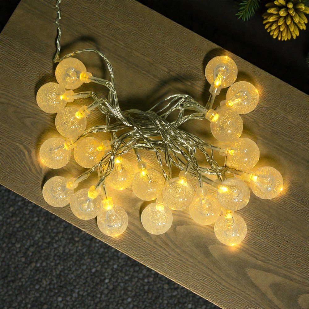 LED Lichterkette Ball 20-flammig batteriebetrieben warmweiß