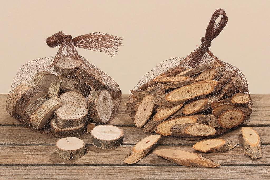 Streu Holz 2 er Set Trompetenbaum natur 