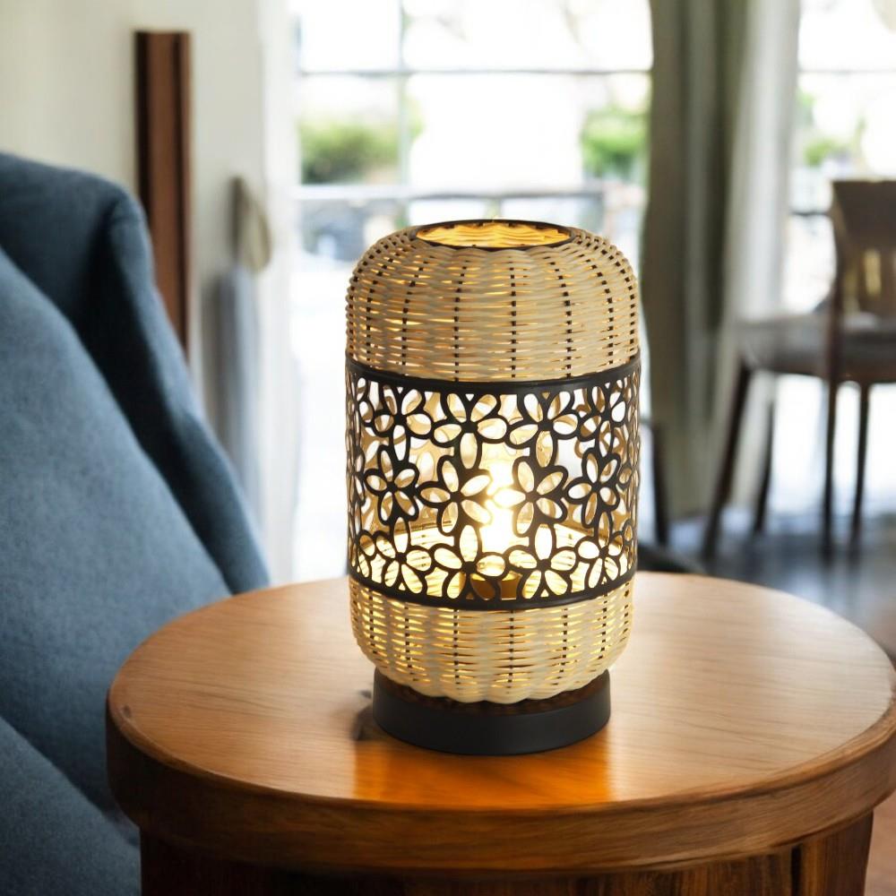 Tischleuchte Elio Metall/Rattan Dekoleuchte