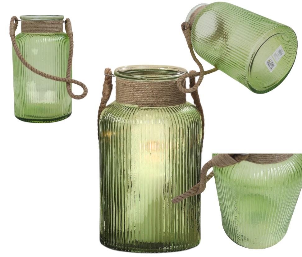 Windlicht Casimir Glas grün Blumenvase