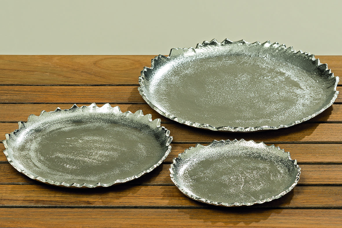 3 x Dekorations-Teller-Platte FLAIRE im Set