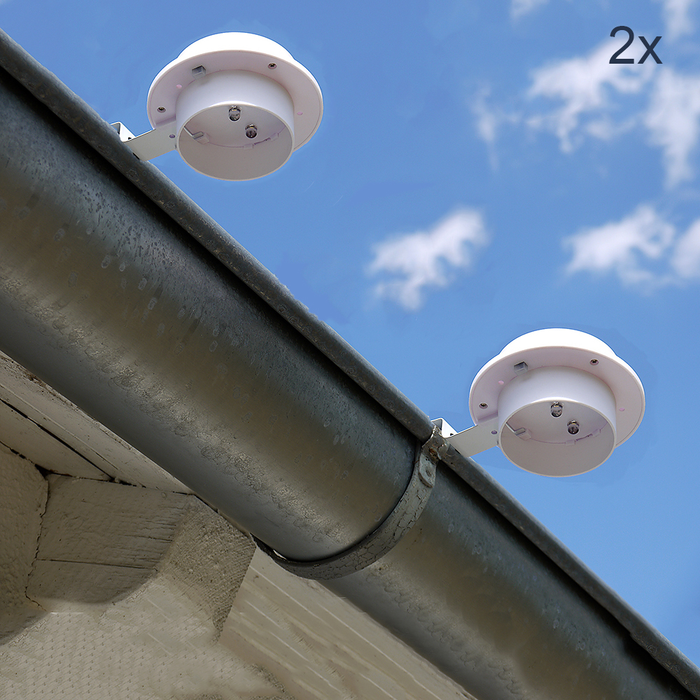 2x LED Solar-Dachrinnen-Leuchte im Set Garten-Zaun-Lampe