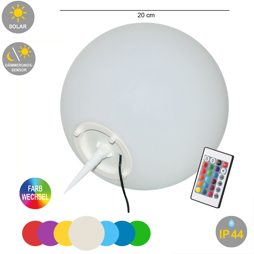 LED Solar-Kugelleuchte Madina 20cm