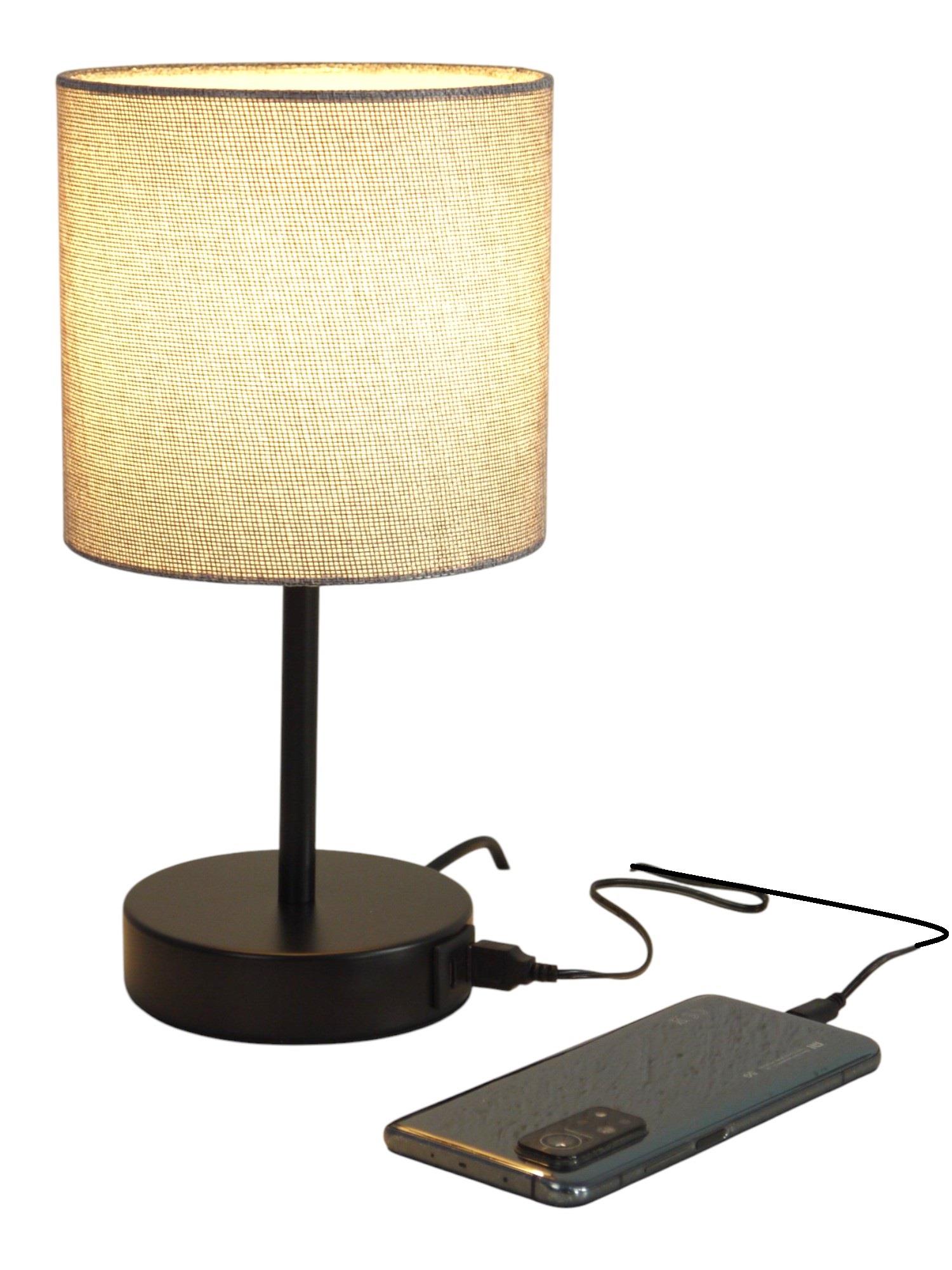 Tischleuchte Alan schwarz/grau USB Anschluss Tischleuchte Alan schwarz/grau USB Anschluss