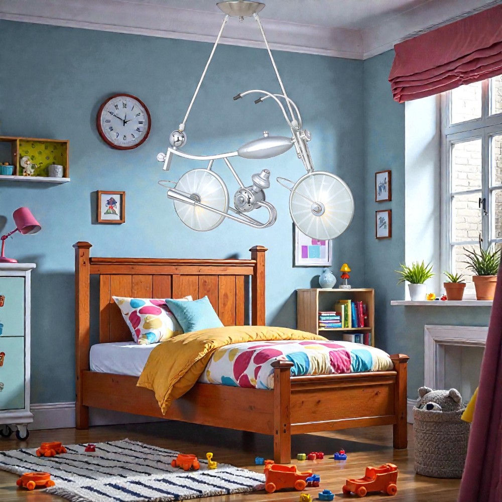 Designer-Decken-Pendelleuchte BIKE Metall und Glas