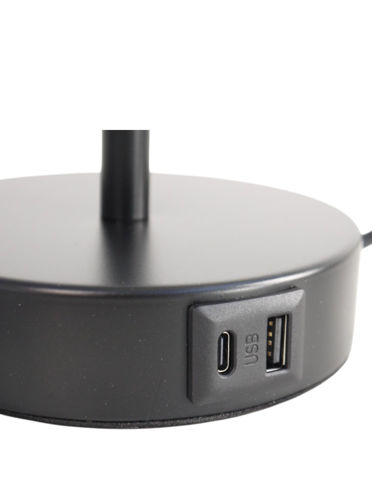 Tischleuchte Alan schwarz/grau USB Anschluss Tischleuchte Alan schwarz/grau USB Anschluss