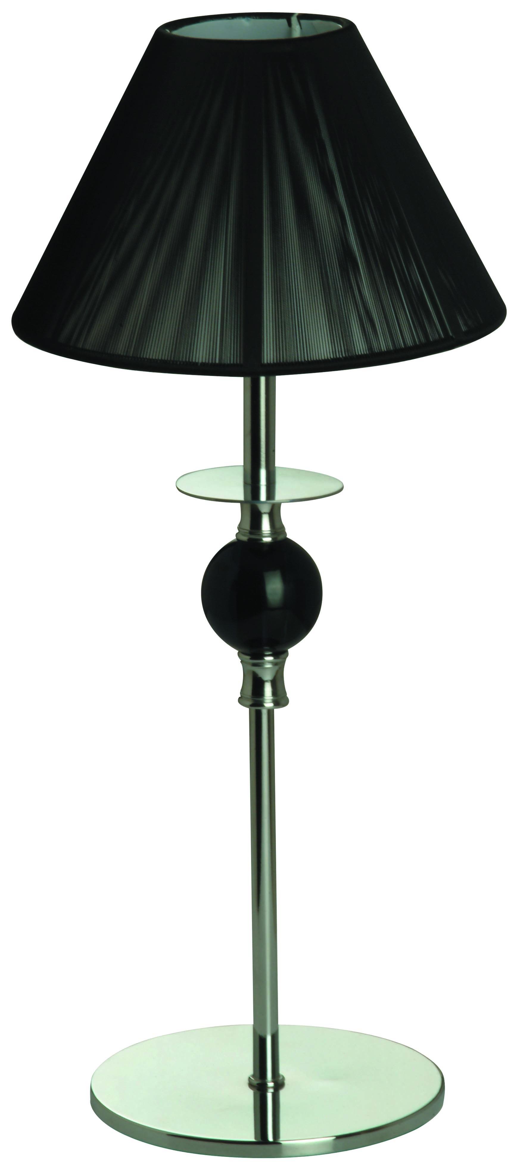 Tischleuchte Marietta mit Seidenschirm schwarz