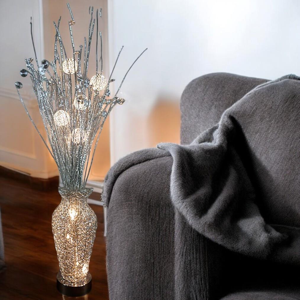 Stehleuchte OLIVIA  8 flammig aus Alu-Draht Standleuchte Blumenleuchte