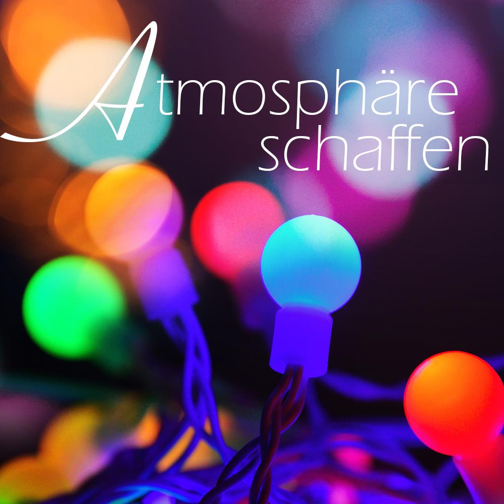 LED Kugellichterkette BALL 50-flammig mit Farbwechsler Dekoleuchte