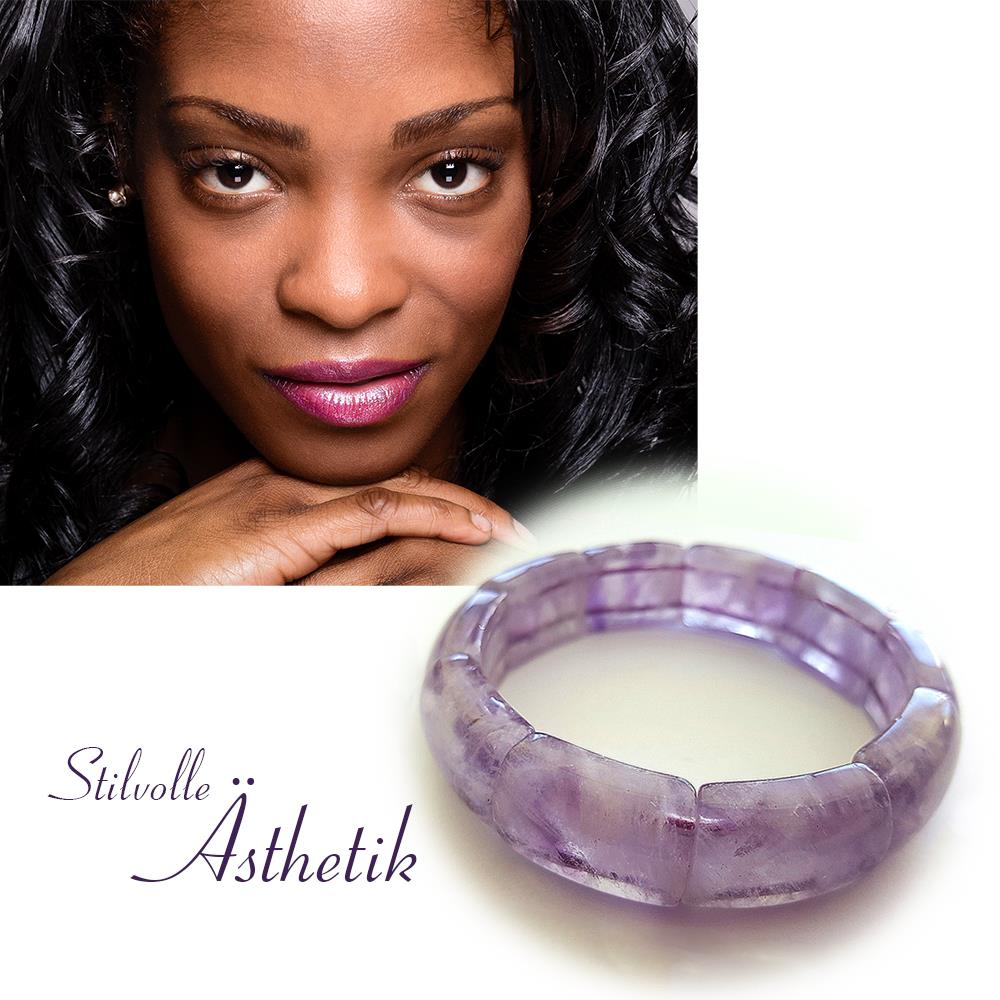 Wunderschönes Edelstein Armband aus Amethyst Violett Ovalform flexibel