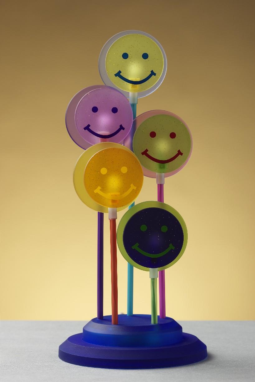 Tischleuchte Lolli-Smiley bunte dekorative Lampe Kinderleuchte Dekolampe 