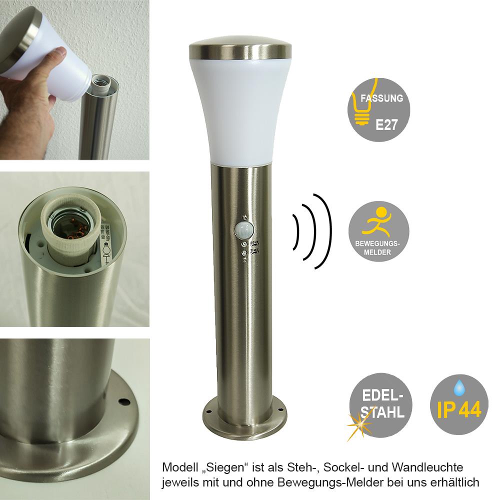 LED Sockelleuchte Siegen mit Sensor
