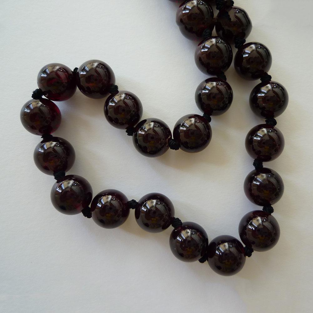 Kette Granat rot Granatstein-Kugelkette 50cm