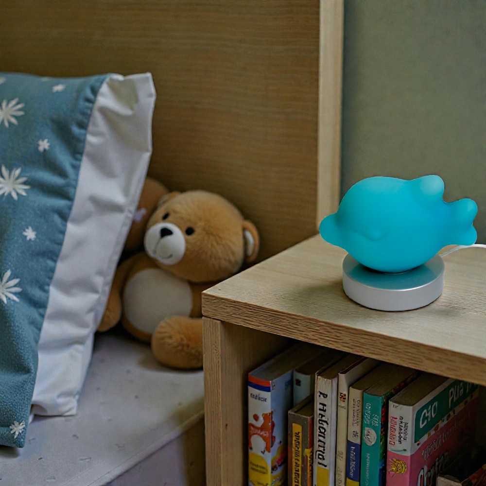  Vollglas-Tisch-Leuchte FABIUS FISCH türkis Dekolampe