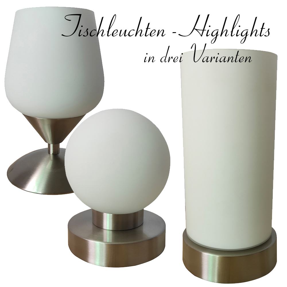 Glas-Tischleuchte Nachttisch-Fensterbank-Deko-Lampe