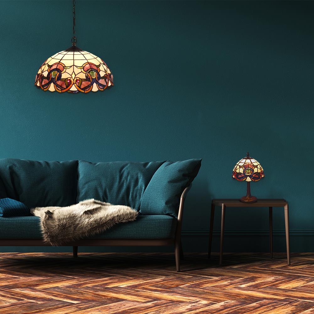 Tischleuchte COSIMA Nachttischleuchte, im Tiffany-Stil