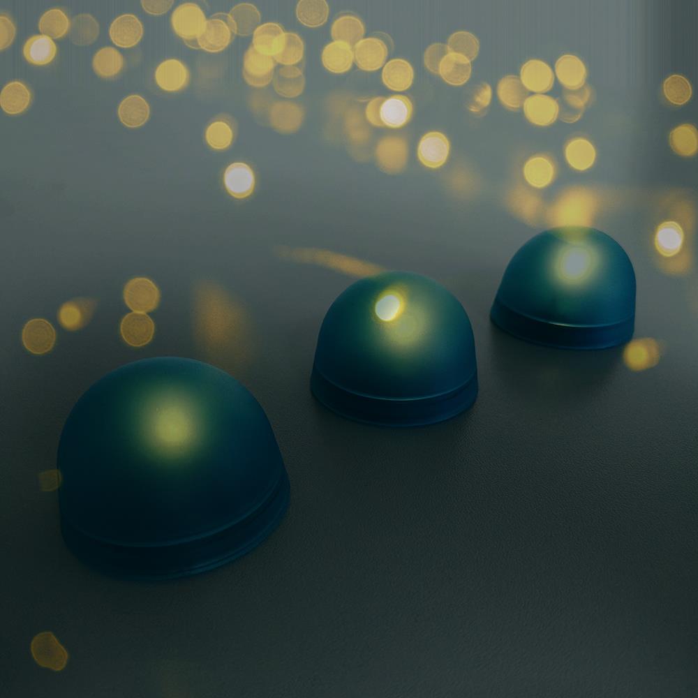 LED-Dekorations-Leuchte Halbkugel 3 er Set türkis-blau batteriebetrieben