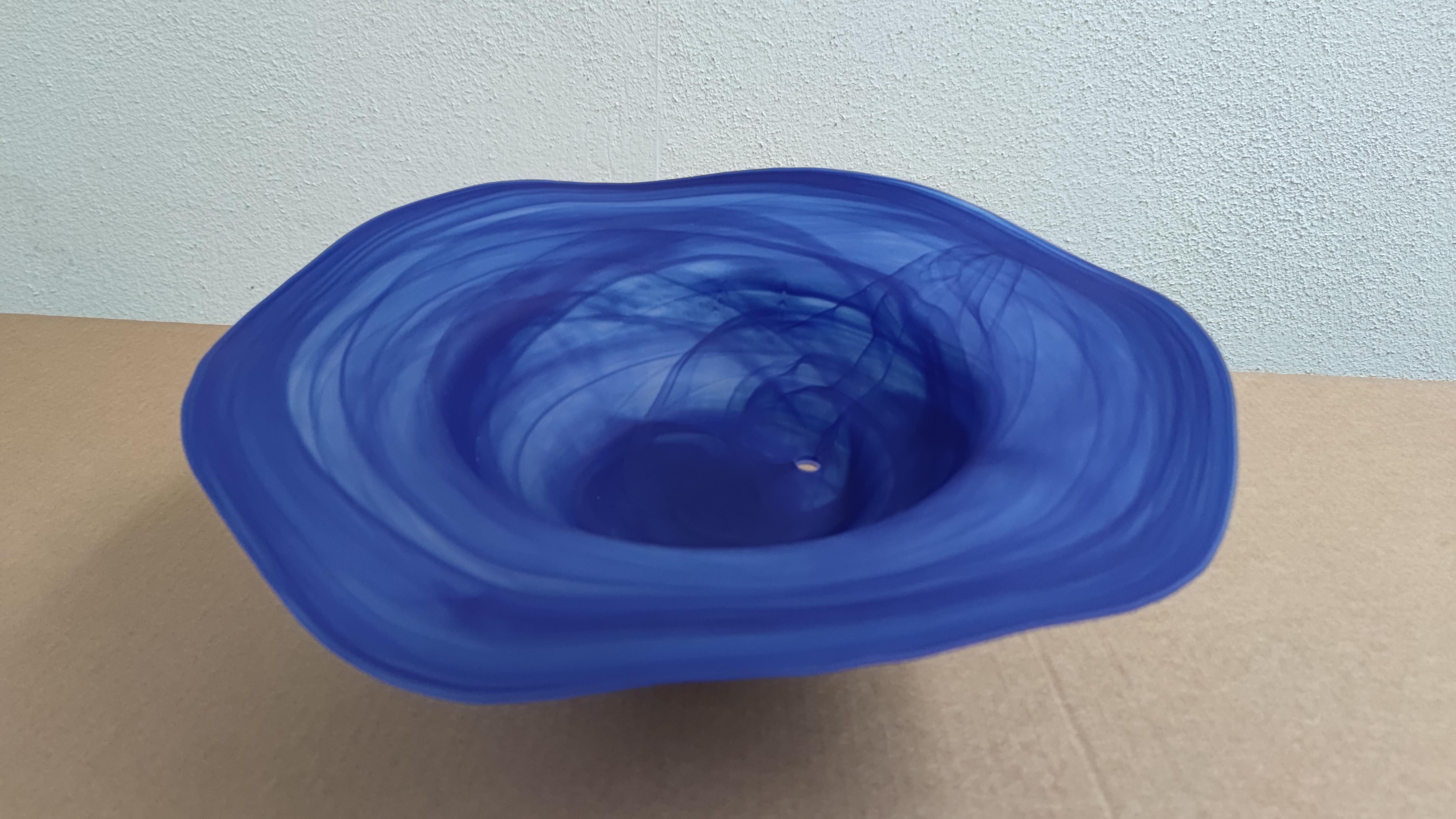 Glasschale für Nebler Groß D43cm Blau