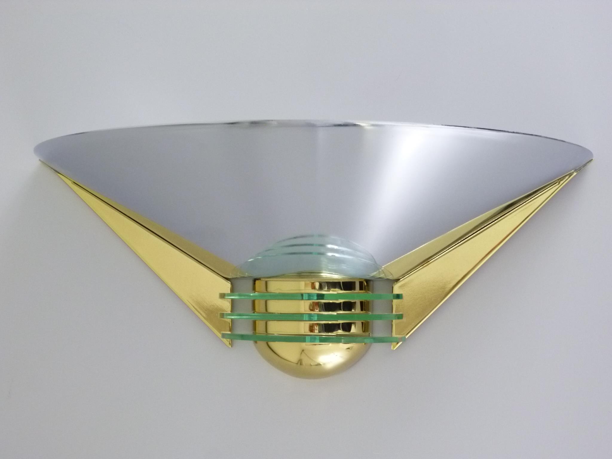 Hochwertige  Wandleuchte Chrom-Messing 
