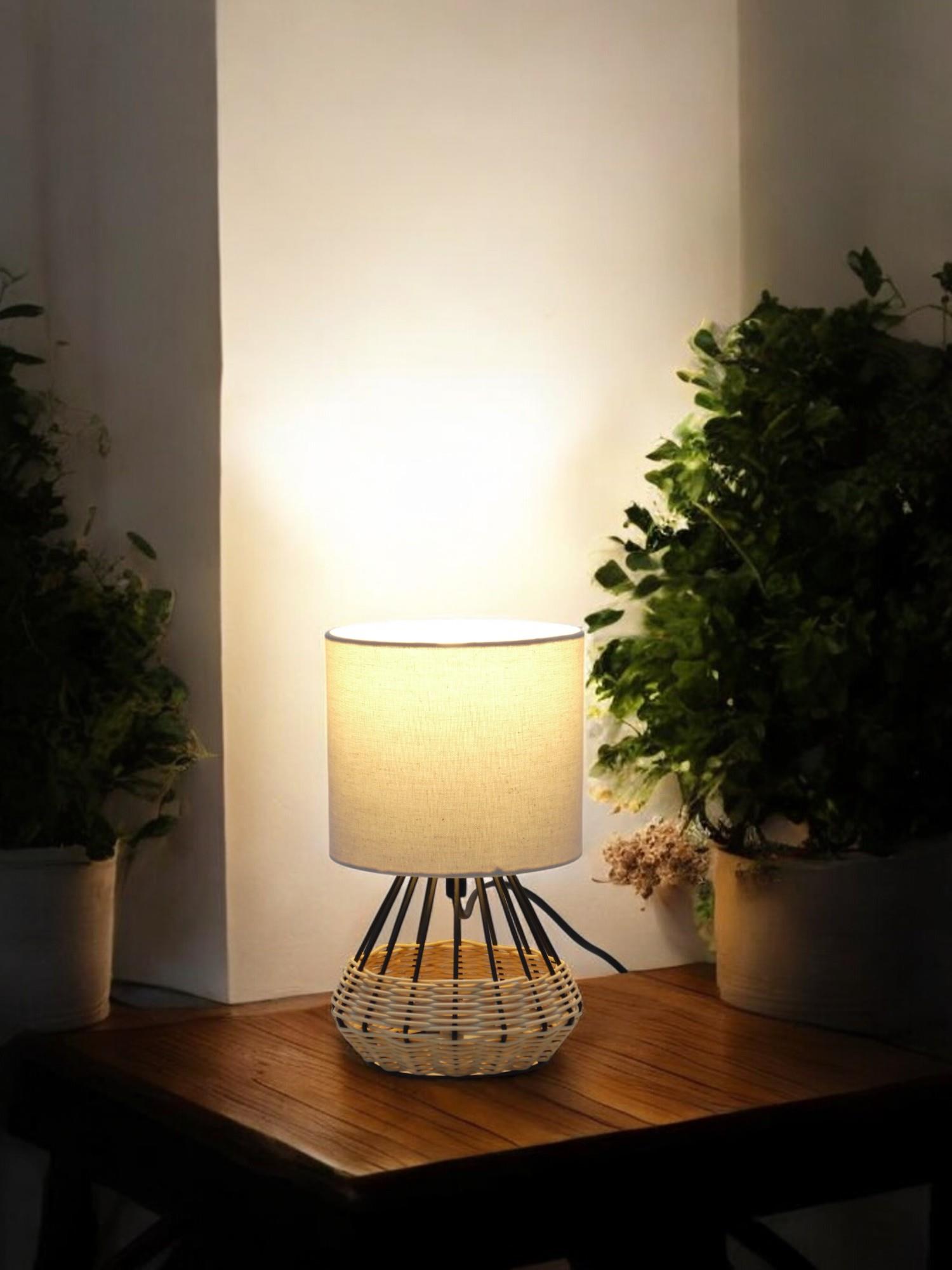 Tischleuchte Rita Stoffschirm beige E27