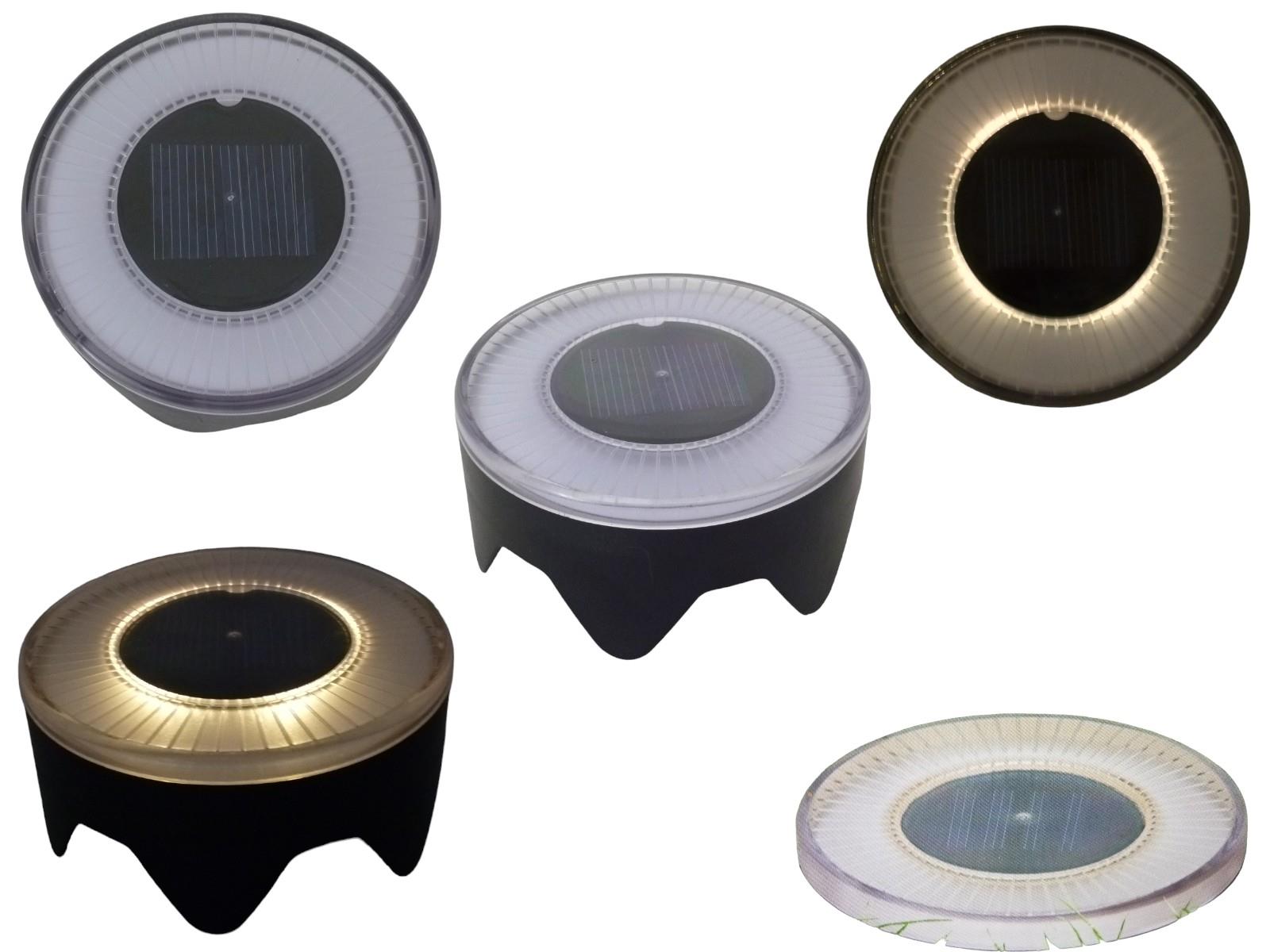 Solar Bodenleuchte rund mit 4 LED