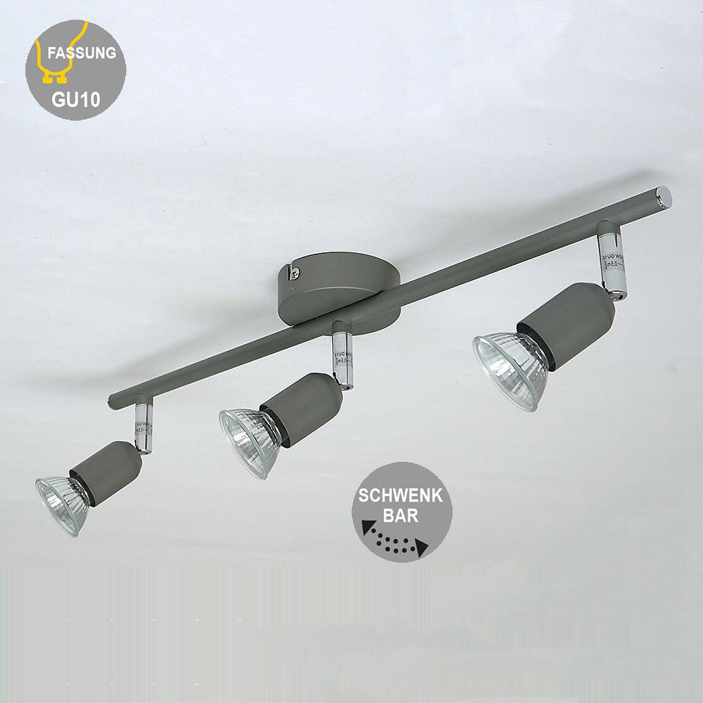Halogen Deckenspot Strahler 3-flammig titan