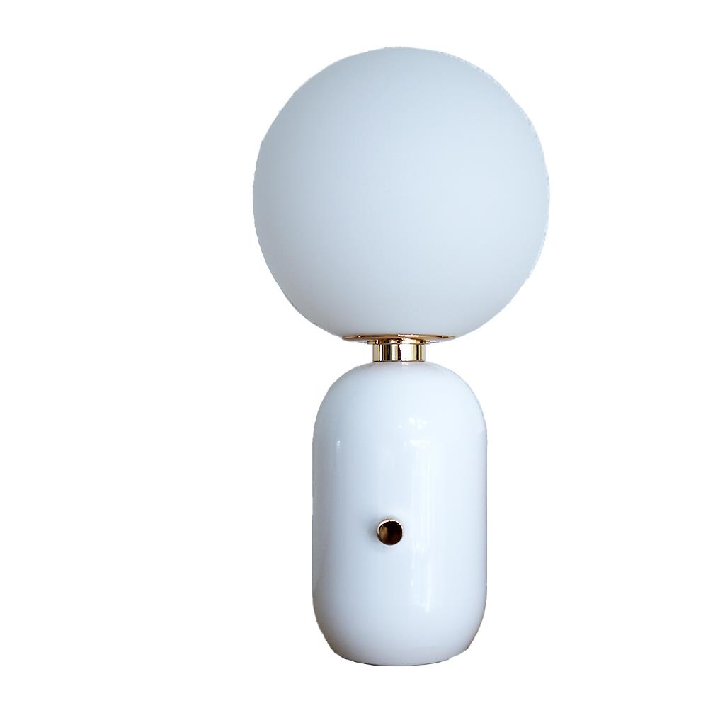 Moderne Glaskugel-Tisch-Leuchte NOVA mit Knopf-Touch-Schalter