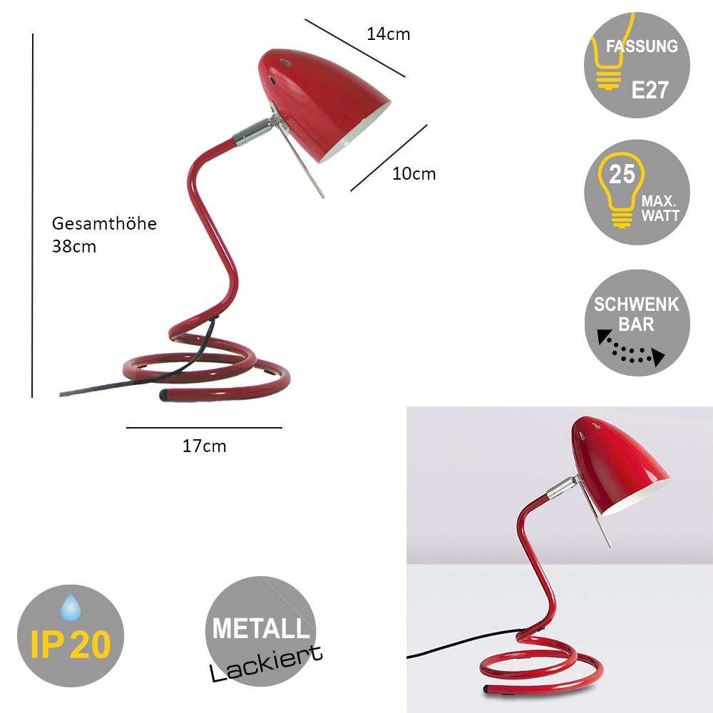 Tischleuchte Swing rot Schreibtischlampe