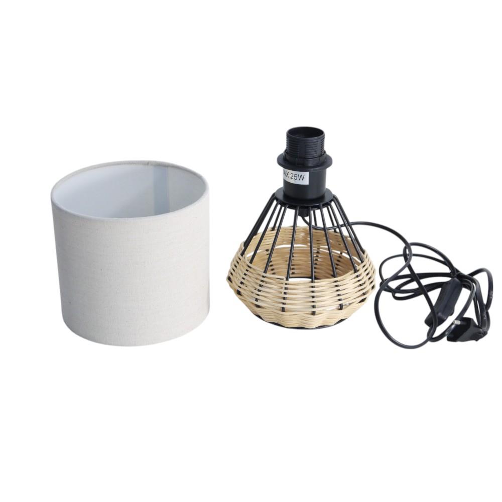 Tischleuchte Rita Stoffschirm beige E27